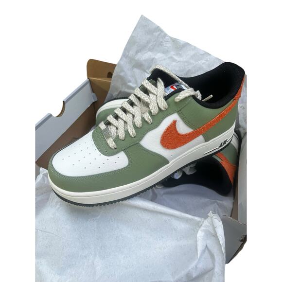 [FD0758-386] Nike AIR FORCE 1 LOW '07 'OIL GREEN ORANGE' | Mens 9.5 Sneaker - Picture 3 of 11